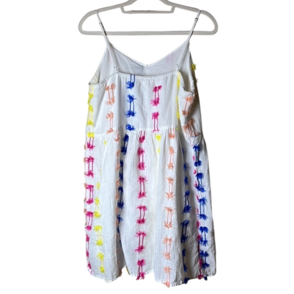 LOU & GREY For LOFT Fringe Cami Dress Fiesta Colorful White - M - Picture 3 of 11